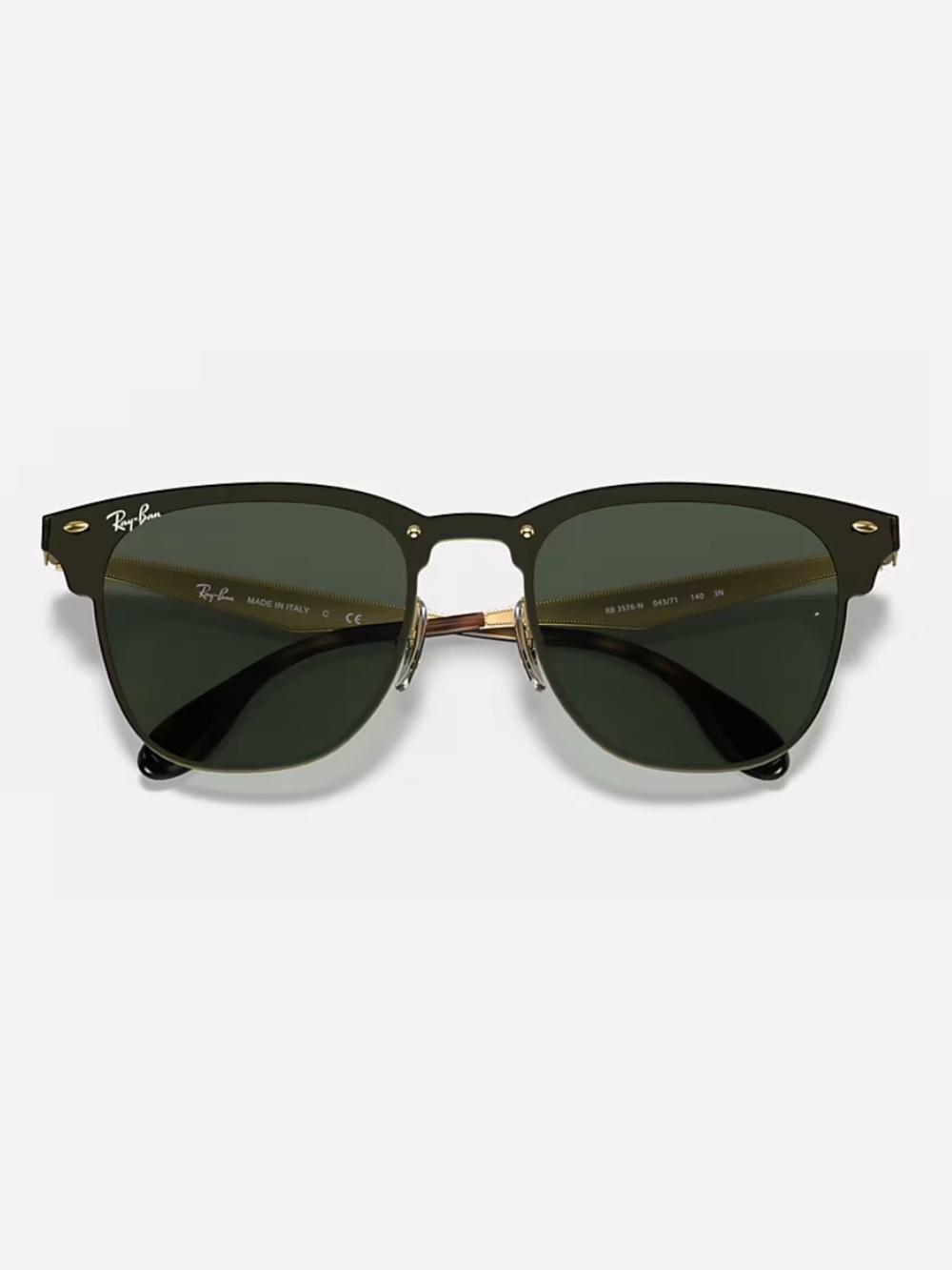Ray-Ban Black BLAZE CLUBMASTER
FRAME Polished Gold
LENSES Dark Green NWT